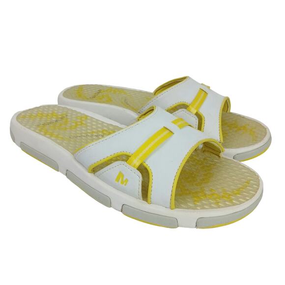 Merrell SZ 10 Astral Slide White & Yellow Waterproof Sandals - Picture 1 of 8